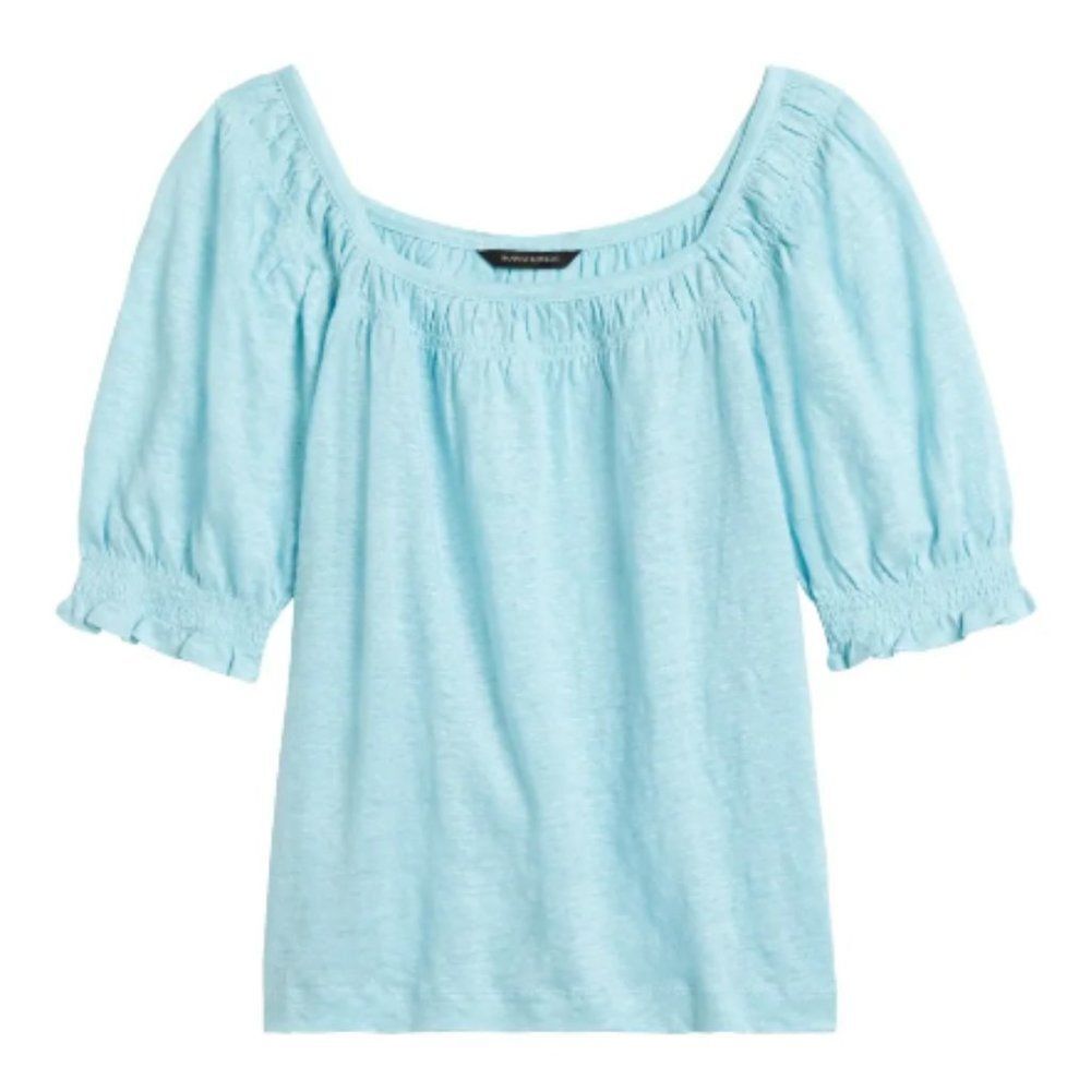 Banana Republic Linen Puff-Sleeve Top (NWT)